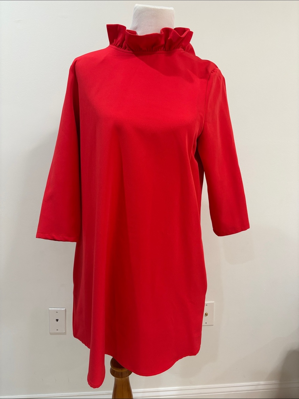 Tuckernuck Red Ruffle-Neck Mini Dress